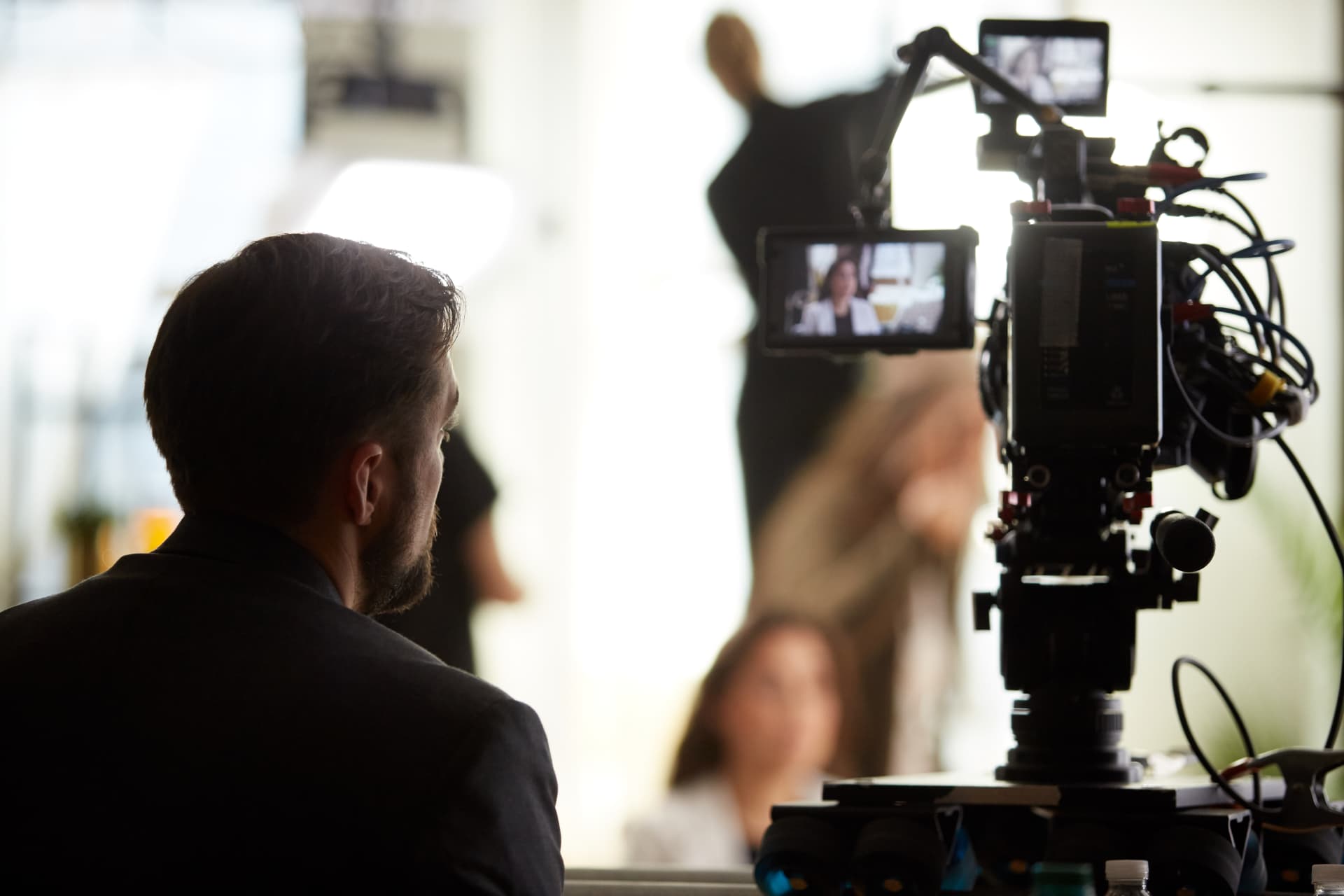 Behind the camera during an interview setup for the HearingFirst documentary series