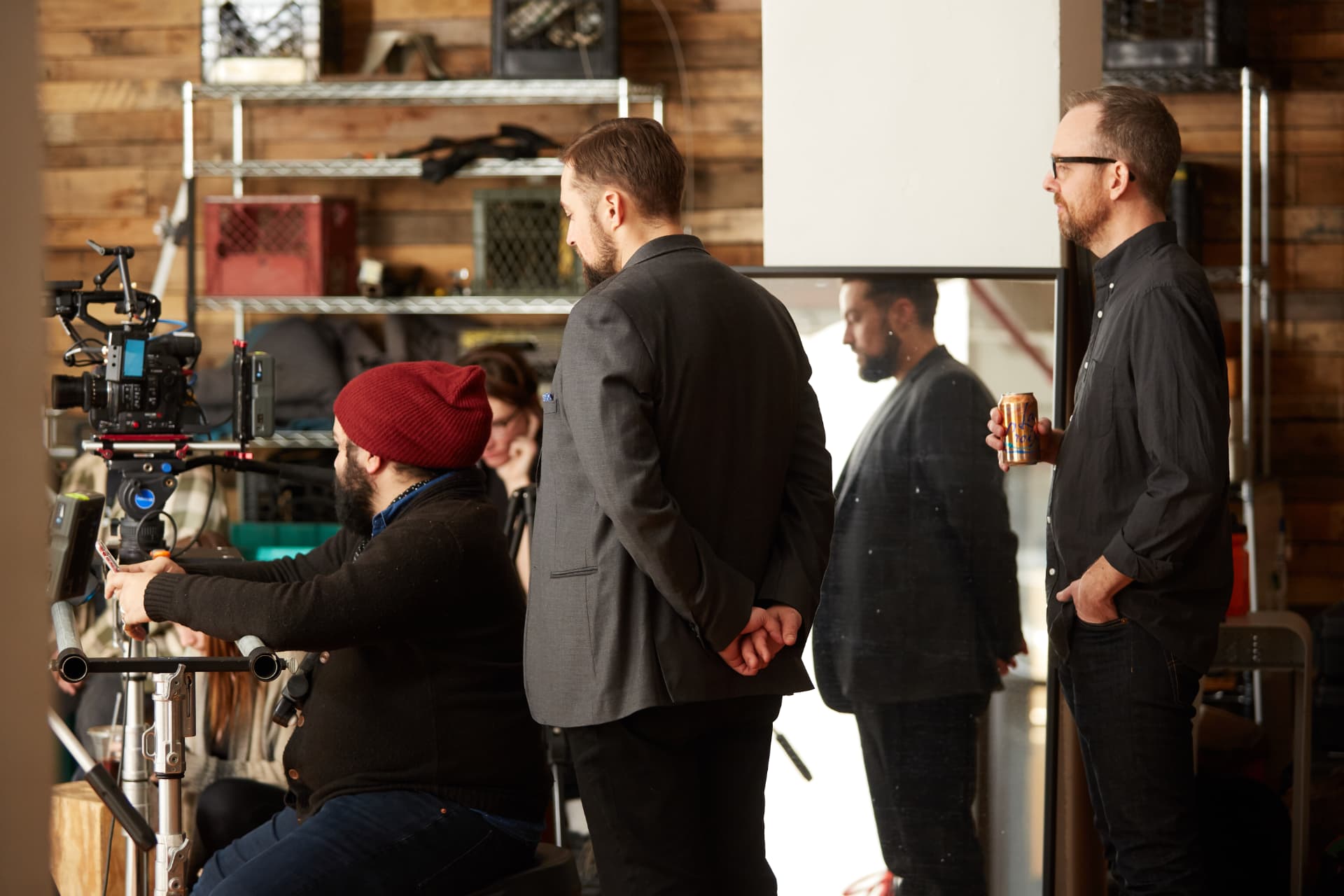 Overseeing production alongside the camera operator on the HearingFirst shoot
